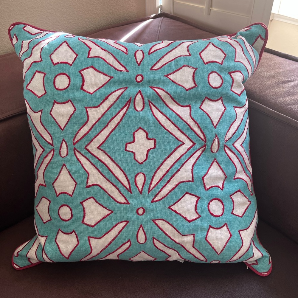 Z Gallerie pair of Decorative Pillows with Red stitching - New